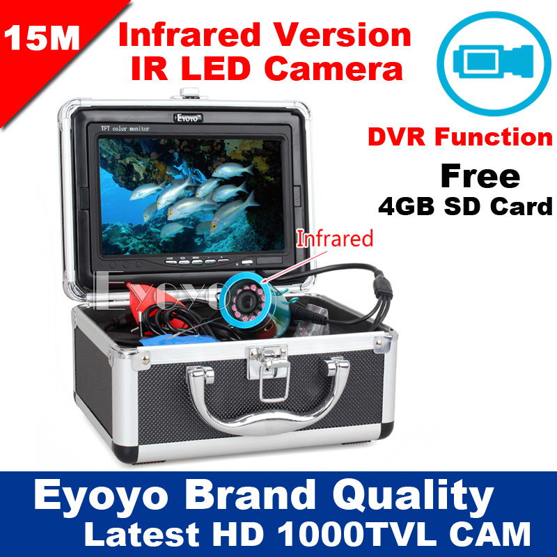 Eyoyo Original 15M HD 1000TVL Professional Underwater Fishing Camera Fish Finder Video Recorder DVR 7