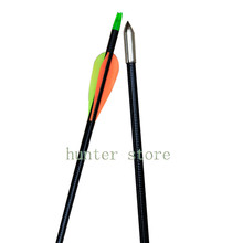 Recurve longbow hunting archery fiberglass arrow 32 fletched arrow feather arrow nock 6pcs for compound bow