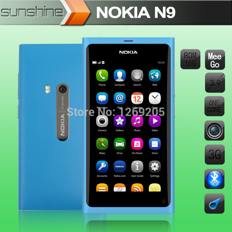 Original Unlocked Nokia N9 Mobile Phone 3 9 AMOLED 16GB ROM Refurbished Phone 8MP WCDMA GPS