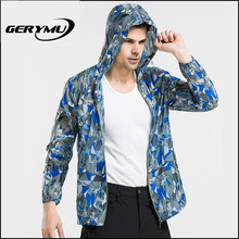 Pria pakaian luar Kasual kulit tabir surya bernapas waterproof jaket mantel naik mendaki berkemah jaket