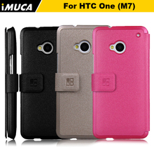 IMUCA original brand Leather Case For HTC One M7 Luxury Flip cover for htc one mobile phone cases covers accessories
