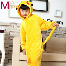 Children Kids Flannel Onesies Cute Cartoon Animal Pikachu Pajamas Cosplay Party Costume Pijamas Pyjamas Sleepwear For Gils Boys