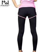 Innersy 2016 Fitness Women Running Tights Pants Elastic Sports Pant Fitness Sports Yoga Legging Two Pieces Pants for Woman Jzh16