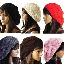 2013 New Fashion Women’s Lady Beret Braided Baggy Beanie Crochet Warm Winter Hat Ski Cap Wool Knitted Wholesale 01V7