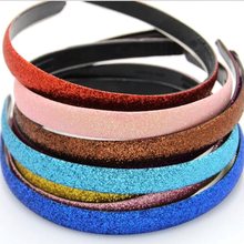 60pcs/lot 15 colors Glitter Girls Hair Clasp Headband For Women Satin Plastic Non-slip Glitter Hair Band Hair Band Head Hoop