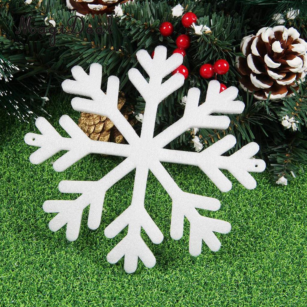6Pc/Set Snowflakes Christmas Wooden Pendant Ornament Xmas Tree Party Home Decor