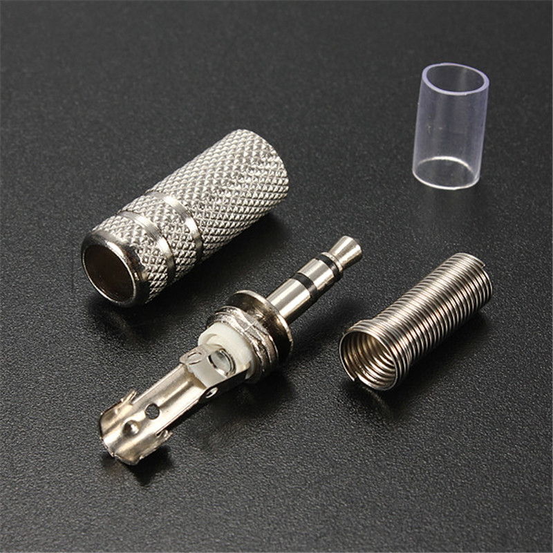3.5mm 3 pole Nickel replacement Stereo jack plug for Earphones repair