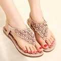 Bohemia Womens Sandals Summer 2016 Fashion Elastic Band Flip Flops Women Beach Sandals Flowers Flat Slippers