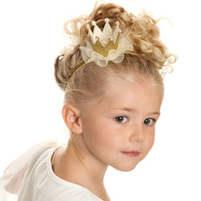 Retail 5colors Newborn Mini Felt Crown+Glitter Elastic Headband For Girls Hair Accessories Handmade Luxe Baby Headbands