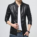 2016 men s fashion leisure business leather high grade pure color jacket brand motorcycle leather jackets