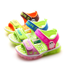 2016 summer kids led light up shoes children beach casual sandals shoes with light cartoon casual shoes for kids boys and girls
