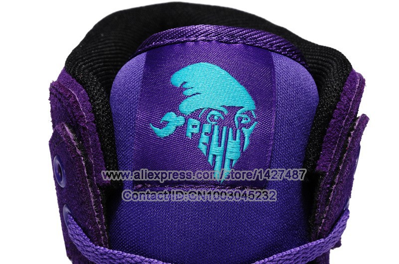 Wholesale Justin Bieber Skytop Chad Muska Purple Full Grain Leather Suede High Top Style Skate Shoes_4
