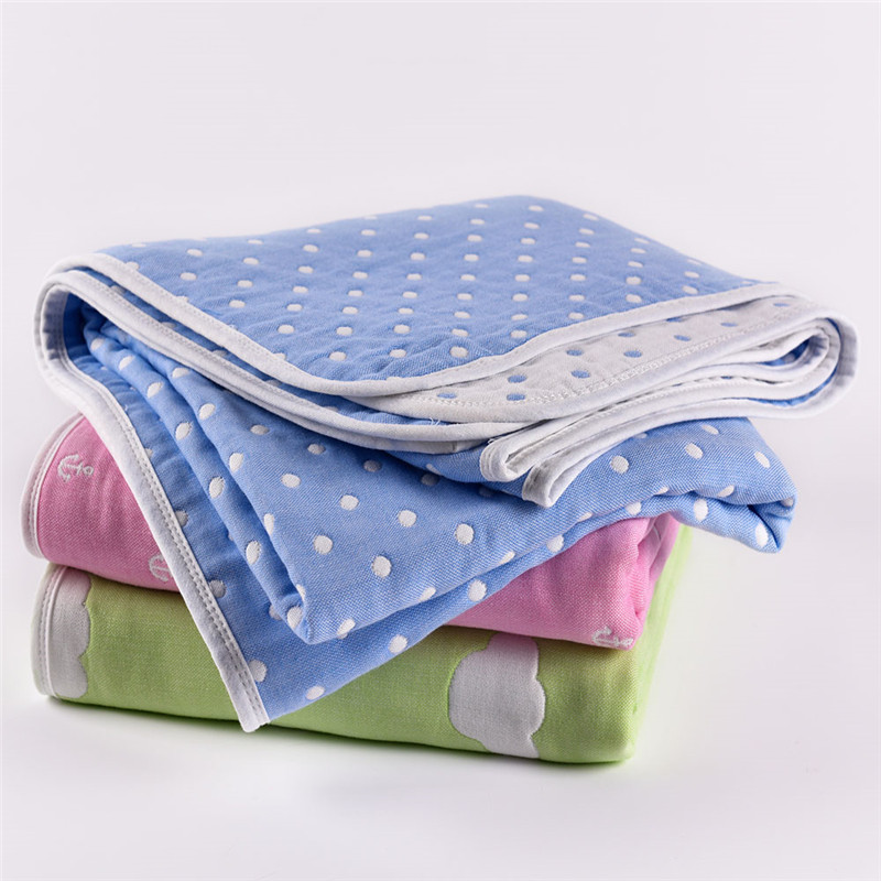 New 2016 Kids Blanket - 1PC Cotton Six Layers Gauze Throw Blankets Super Soft Blanket on bed Children Bedding Set 120*120cm