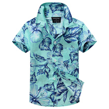 cotton 100% floral shirt hawaiian shirt aloha shirt for boy T1509