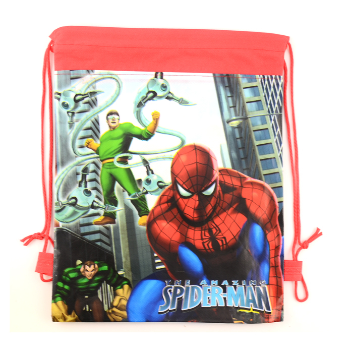 1pic spider man School Bags children bags Drawstring Bags sports shoulder swim outdoor backpacks Kids Drawstring