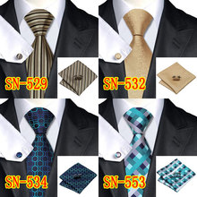 2015 Fashion Novelty Tie Silk Jacquard Necktie Hanky Cufflinks Set Business Wedding Ties For Men Free