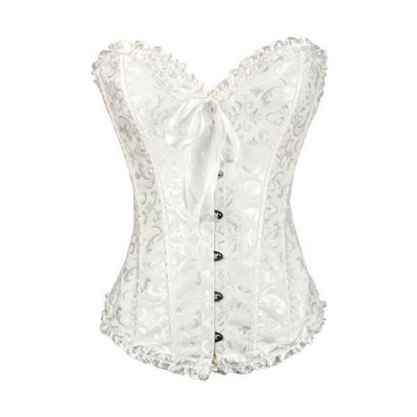 Sexy-women-Satin-Boned-Lace-up-waist-training-corsetspewear-Bustier-waist-cincher-corselet