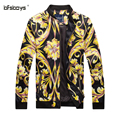 2016 Casual Slim Fit Men Floral Jacket Brand Fashion Men s Outwear Flower Printed Jackets For