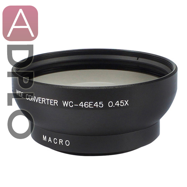 46mm 0.45X Wide Angle Lens with Macro Suit For Canon Nikon Pentax Sony (Black)