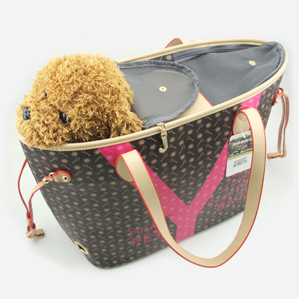 Luxury Designer Dog Carrier Leather Pet Carrying Bags Small Medium Cat slings Tote Handbag ...