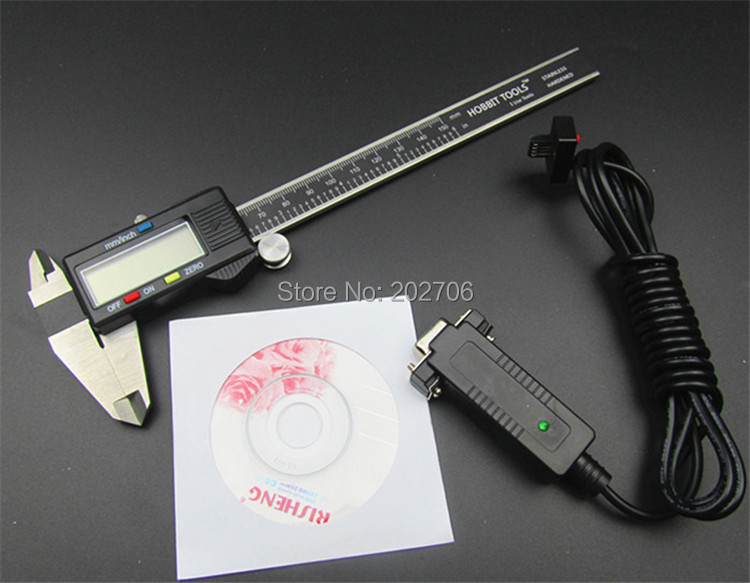 0 150mm digital vernier caliper with RS232 (9holes) output datalink