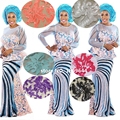 Free Shipping by DHL 2015 african Tulle lace fabric guipure lace fabric sequins fabric 5Yards Lot