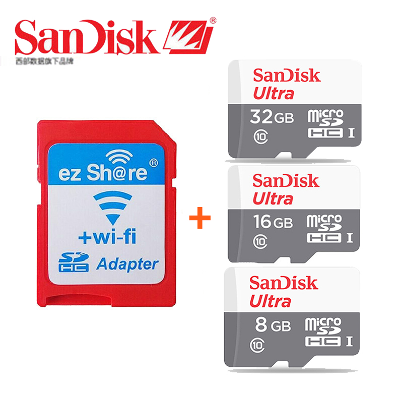 Original ezshare Wireless wifi SD card adapter+Sandisk Ultra class10