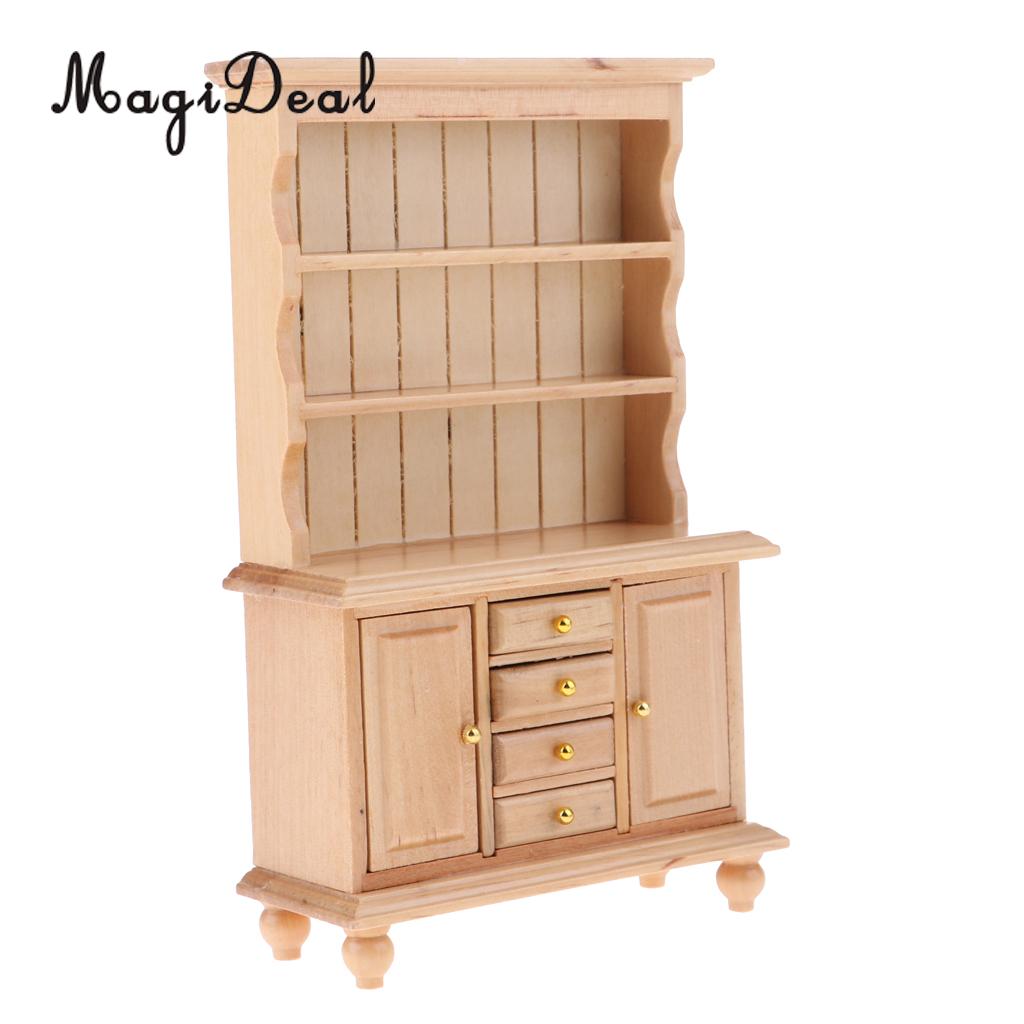 1 12 Dollhouse Miniature Wooden Bookcase Bookshelf Cabinet