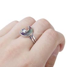 New 2014 Women s Summer Fashion Jewelry Moon and Star Shape Color Change Mood Ring Emotion