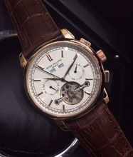Marca de lujo marrón hombres moda de cuero de PP de acero inoxidable movimiento automático del reloj para hombre auto viento relojes de pulsera