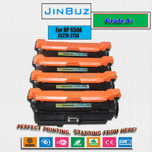 4PC Lot Compatible For HP Color LaserJet CP5525 toner cartridge For HP 650A CE270A CE271A CE272A