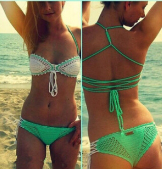 Sexy Womens Knit Swimsuit Beach Crochet Wrapped To...