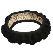 volante Black Grey Auto Accessories Car Steering Wheel Cover Protection High Quality Plush Keep Warm #iCarmo