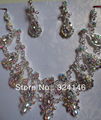 100 Real picture Luxurious Multicolour Rhinestone bridal jewelry sets AB color Crystal jewelry set for Women