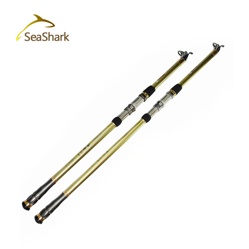 SEASHARK2016 99% Carbon Portable Telescopic Fishing Rod 2.1M 2.4M 2.7M 3.0M 3.6M Spinning Fish Hand Fishing Tackle Sea Rod