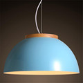 Modern Fashion Nordic White Blue Iron Wood Led Pendant Light for Restaurant Dining Room Restaurant Lamps
