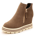 Hot 2017 Winter Women Fashion Plush Boots Autumn Hight Increasing Zip Female Short Boots Lady Thick
