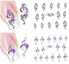 50pcs New Beauty Colorful Nail Art Flower Water Transfers Stickers Decals DIY French Manicure Foils Stamping