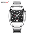 LONGBO Brand Men Military Stainless Steel Quartz Watch 2016 Men s Waterproof Sports Rectangle Wristwatch Relogio
