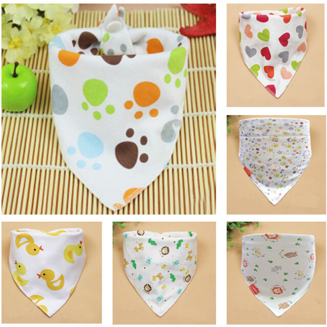 2015 New Baby Cotton Bib Infant Saliva Towels Baby Accessories Bibs Newborn Wear Cartoon Head Scarf