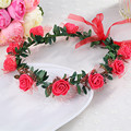 2016 New Princess Woman Hair Accessories Bridal Wedding Headdresses Hair Flower Crown Hair Wreath Rose Bohemian