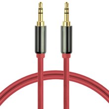 Free Shipping Audio Cable 3.5mm Male To Male AUX Cable Stereo Audio Cable for Samsung Mobile Phone and Cellphone Red / Black