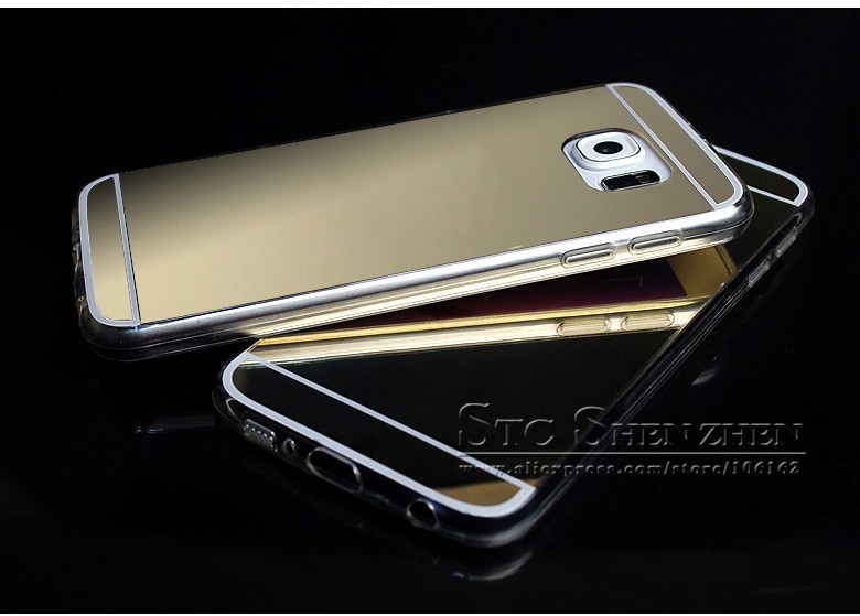 for samsung galaxy s6 s6 edge Luxury Bling Mirror Metal Aluminum Clear Silicon phone case cover (3)