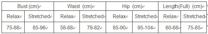 new one size chart