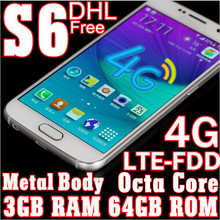 HDC Real 4G LTE S6 phone MTK6592 Octa Core 3GRAM 64G ROM 1920X1080 Android 5.0 S6 smartphone S6 edge Mobile Phone 5.1″ cellphone
