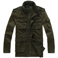 Military Brand Man 2016 Autumn Winter Cotton Jacket Casual Army green and Khaki Jacket Coat Plus