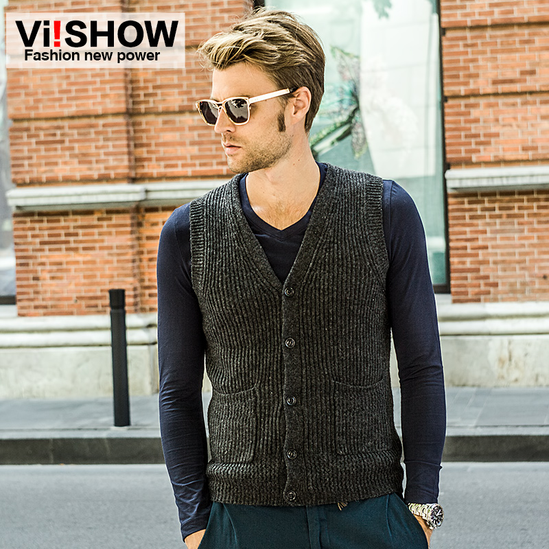 2016 male sleeveless sweater vests men Fashion slim fit outerwear cardigan vest men V collar Casual men vest waistcoat sweater,inVests Waistcoats from
