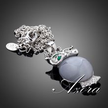 AZORA A Bird of Minerva Platinum Plated Stellux Austrian Crystal Jewelry Pendant Necklace TN0098