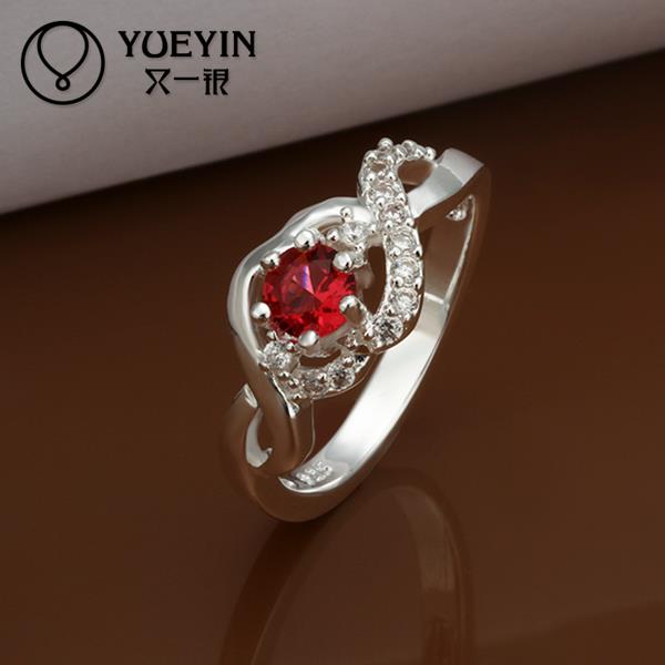 2015 SALE joias 925 Silver ruby wedding Austrian Crystal CZ Simulated Diamonds ring new design for