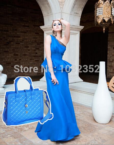 2015 spring summer light blue color women bag PU leather 2015 ladies handbag crossbody bag single shoulder messenger zipper bag